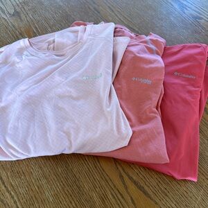 Columbia Trio of Pink and Coral Long Sleeve Shirts